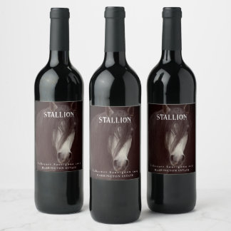 Mockup Stallion Cheval Étiquettes de vin personnal