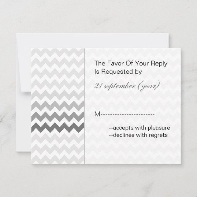 Mod chevron gris Ombre mariage rsvp (Devant)