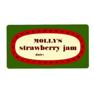 Mod Fraise Jam Accueil Canne Jar Étiquette