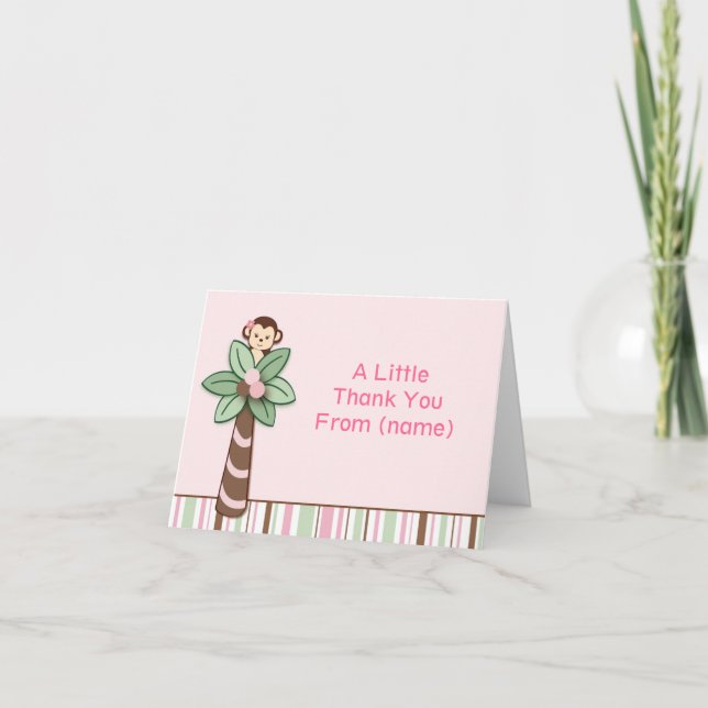 Mod Girl Singe Merci Cartes de notes (Devant)