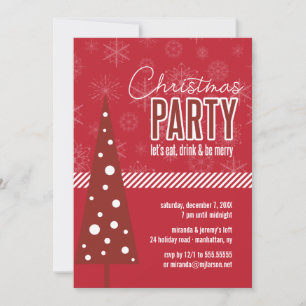 Mod Holiday Tree Noël Fête Invitation