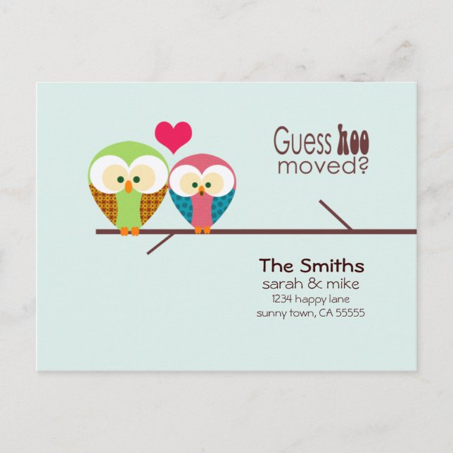 Mod Owl - Juste Déplacé Faire-part (Devant)