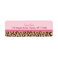 Mod Pink Cheetah Print Jungle Étiquettes de adress