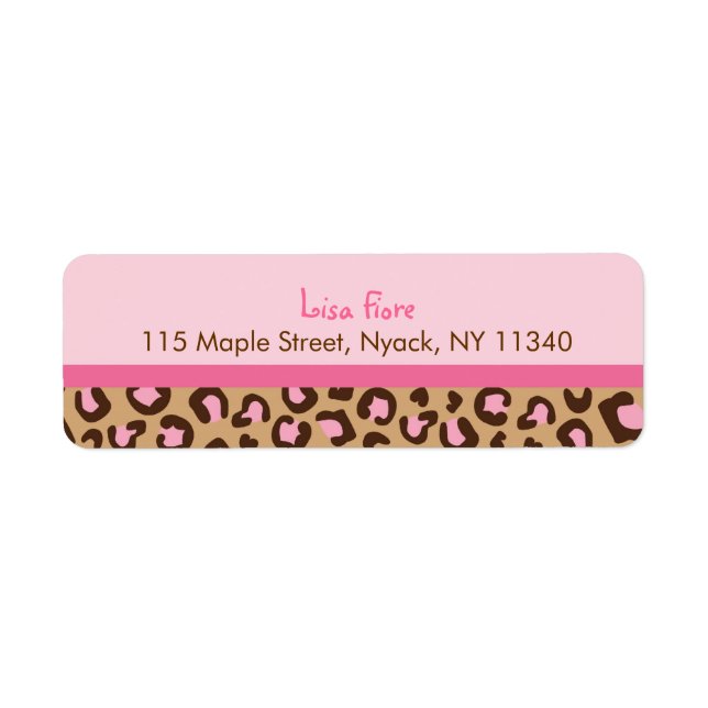 Mod Pink Cheetah Print Jungle Étiquettes de adress (Devant)