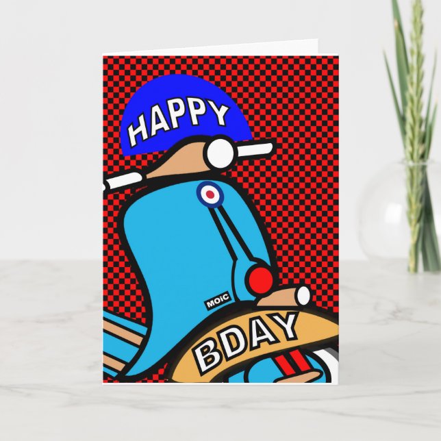 Mod scooter carte d'anniversaire (Devant)