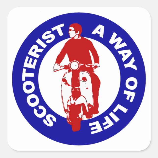 Mod Scooterist A Way Life autocollants Carrés (Devant)
