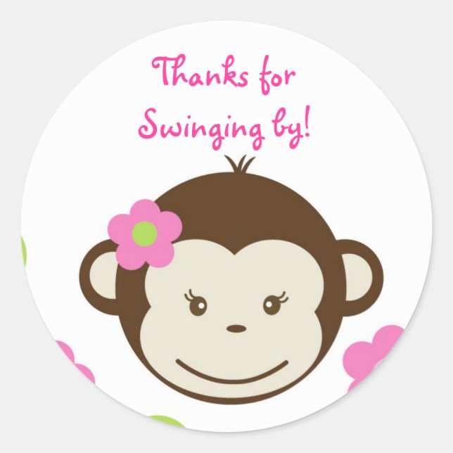 Mod Singe filles ronde Favoriser Stickers Sceaux (Devant)