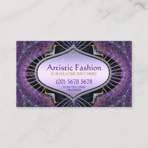 Mode artistique Fractal Art violet Carte de visite