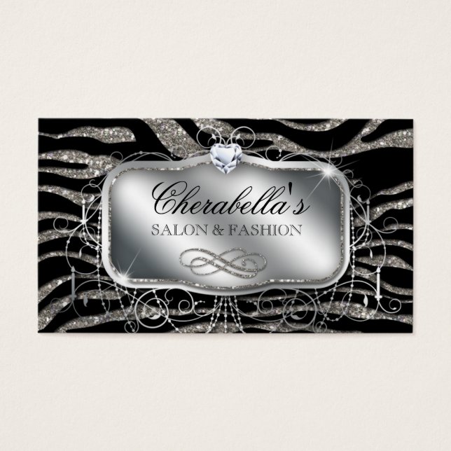 Mode Carte cadeau ongle Salon Zebra Parties scinti (Devant)