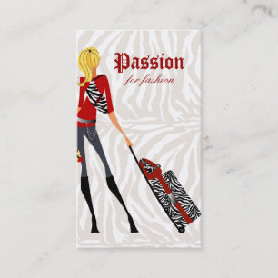 Mode Carte de visite sac à main valise Zebra 2