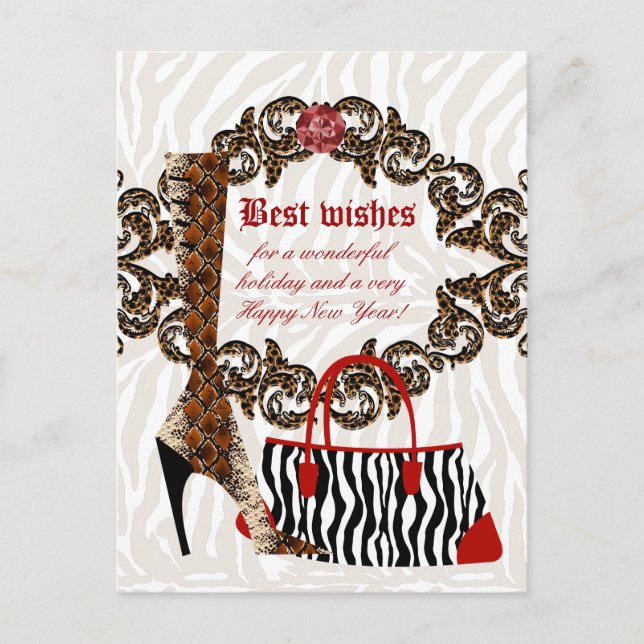 Mode Carte postale Boot en cuir Zebra Purge (Devant)