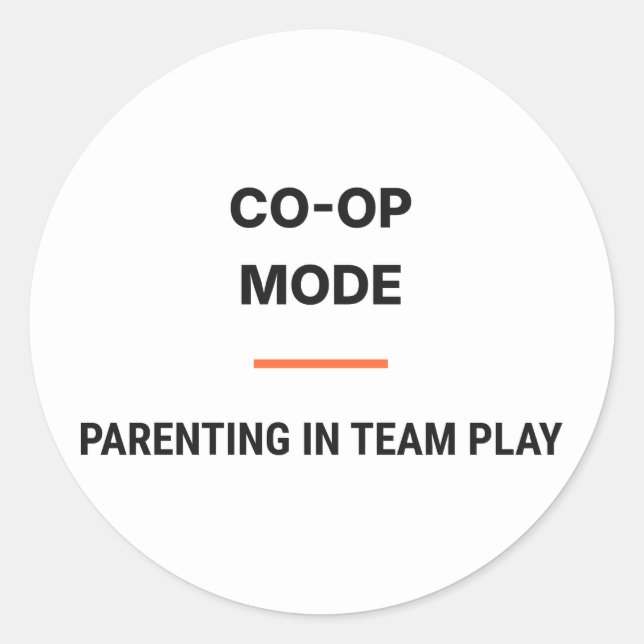 Mode Co-Op Parenting En Équipe Autocollant (Devant)