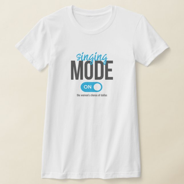 Mode de chant bleu sur T-shirt (Poser)