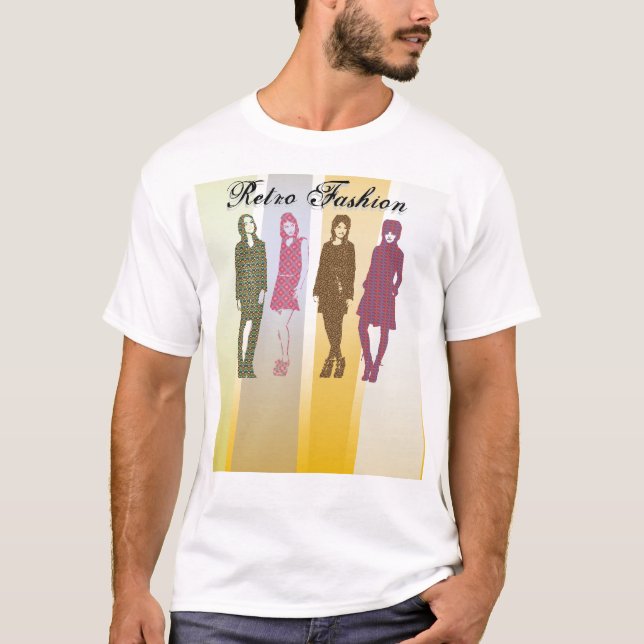Mode de modèle de T-shirt rétro (Devant)