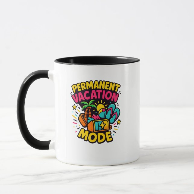 Mode de vacances permanent - Mug Tropical amusant (Gauche)