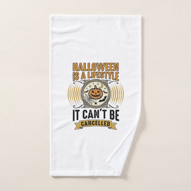 Mode de vie Halloween Typographie de citrouille vi (Serviette à main)