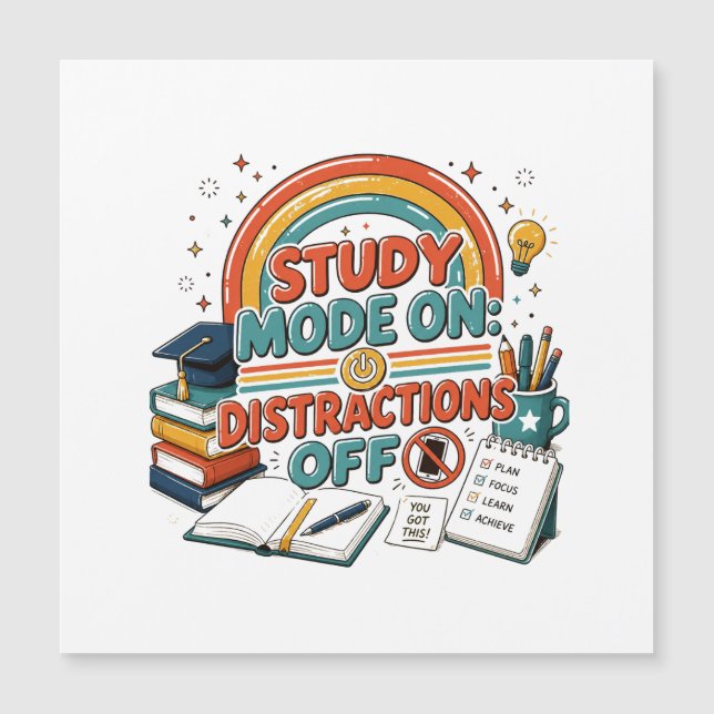 Mode d'étude activé, distractions désactivées  (Devant)