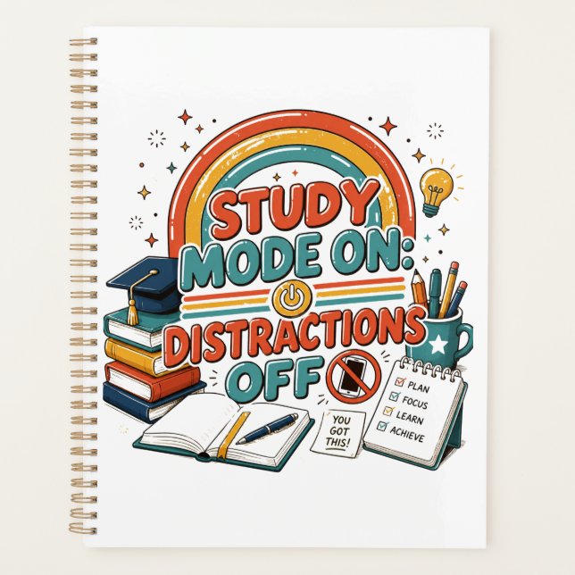 Mode d'étude activé, distractions désactivées  (Devant)