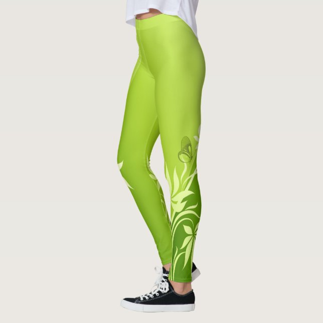 Mode florale 2-4 Options d'image Leggings (Gauche)