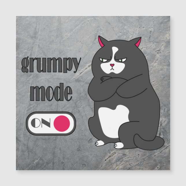 Mode grumeux sur chat gras drôle Carte magnétique (Devant)