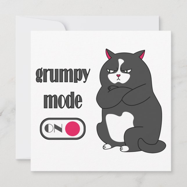 Mode grumeux sur drôle de carte de chat gras (Devant)