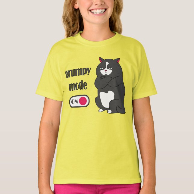 Mode Grumpy sur drôles gros chat T-Shirt (Devant)