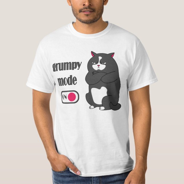 Mode Grumpy sur drôles gros chat T-Shirt (Devant)
