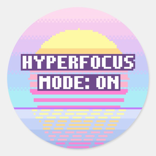 Mode Hyperfocus : Autocollant Pixel Neurodivergent (Devant)