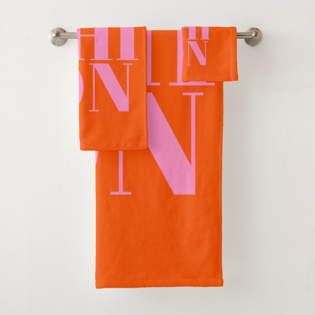 Mode Impression Orange Et Rose Preppy Décor Modern (En situation)