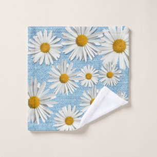 Mode Jeans branché avec des fleurs de denim clair