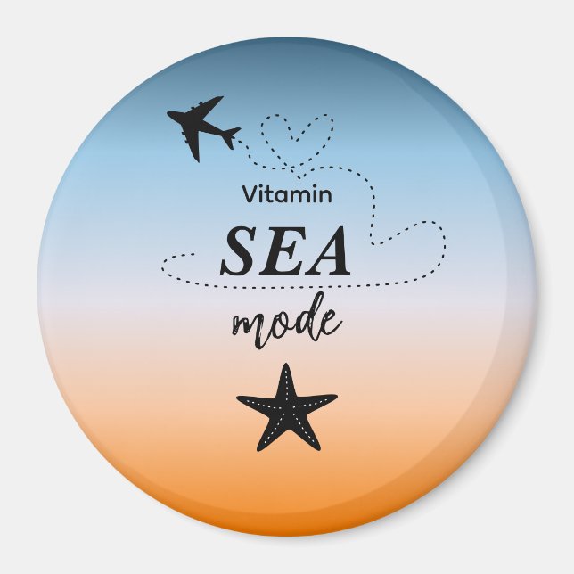 Mode Mer Vitamine Couleur Été Orange Magnet (Devant)