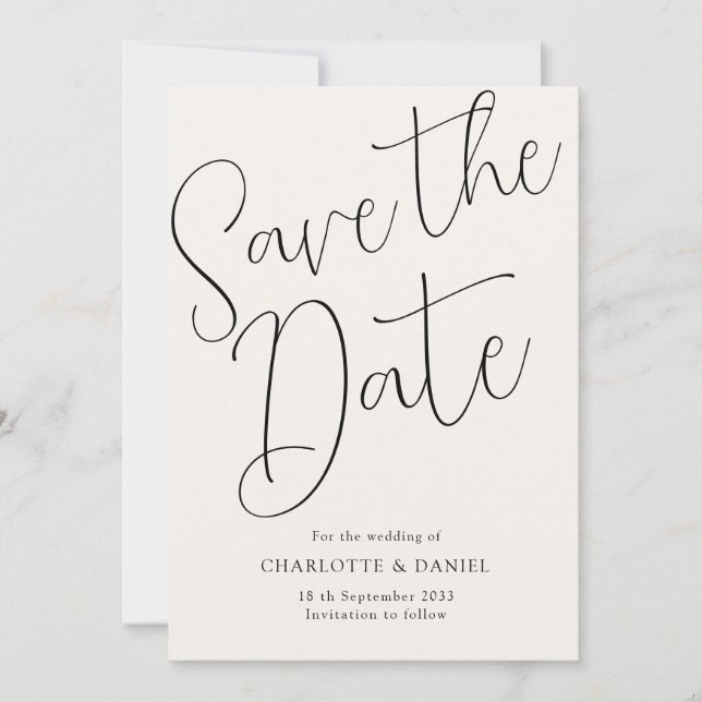 Mode, minimum, typographie - Save the Date Carte (Devant)