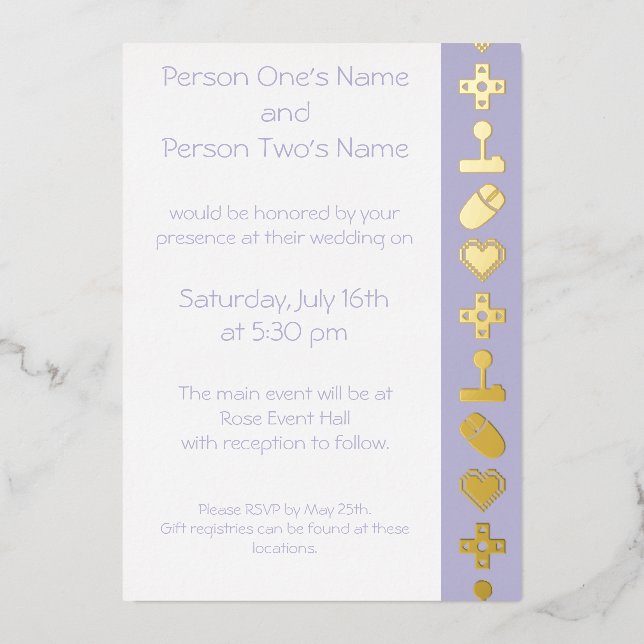 Mode multijoueur dans Lavender Foil Invitation (Recto)