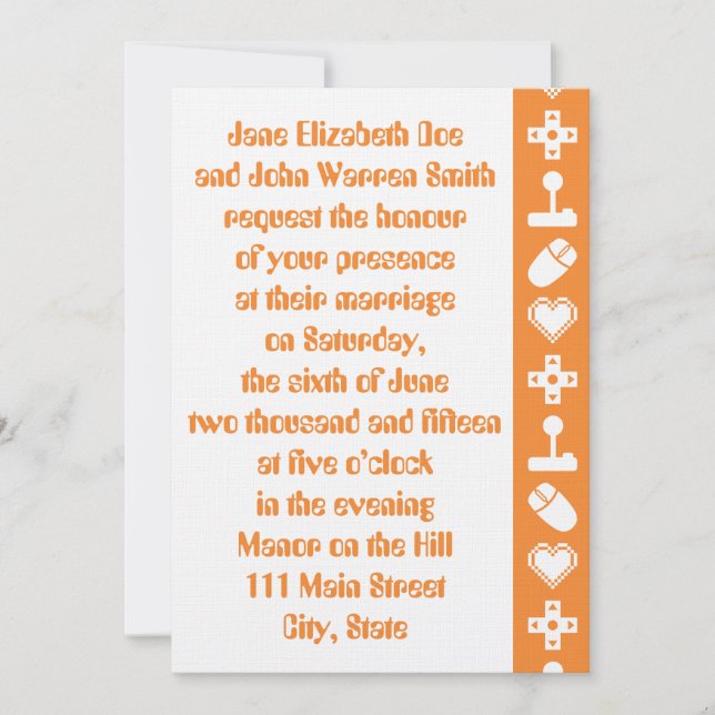 Mode multijoueur dans une invitation de mariage or (Devant)