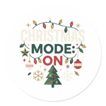 Mode Noël ACTIVÉ Autocollant de vacances moderne