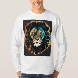 Mode t-shirt lion géométrique avec mosaïque