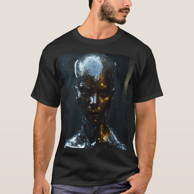 # mode : t-shirt noir pour hommes. (Devant)