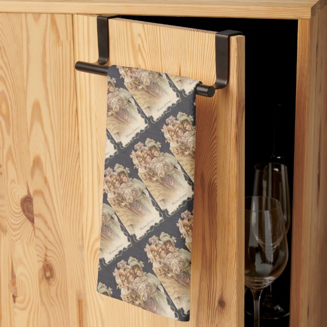 Mode victorienne Vintage Noël Cuisine Serviettes (Pliage en tiers)