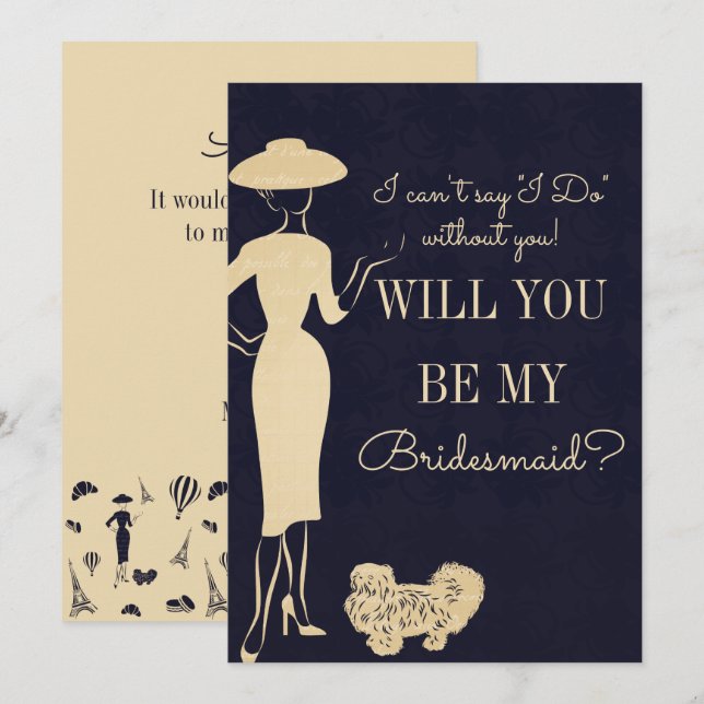 Mode vintage Serez-Vous Ma Carte D'Époux (Devant / Derrière)