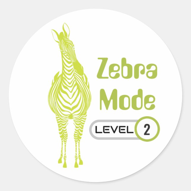 Mode Zebra Niveau 2, Autocollant personnalisable (Devant)
