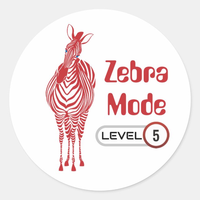 Mode Zebra Niveau 5, Autocollant personnalisable (Devant)