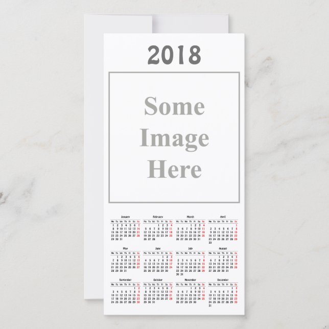 modèle 2018 Calendrier Carte photo (Devant)