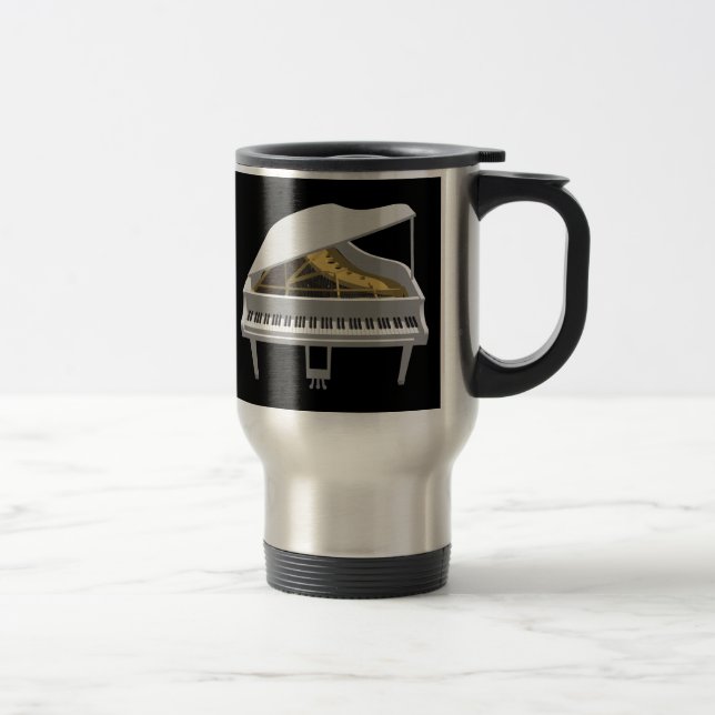 Modèle 3D : Grand Piano blanc : Mug de voyage (Droit)