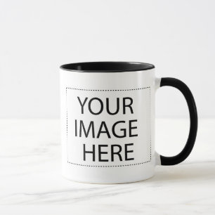 Modèle à deux images noir de mug blanc 15 oz