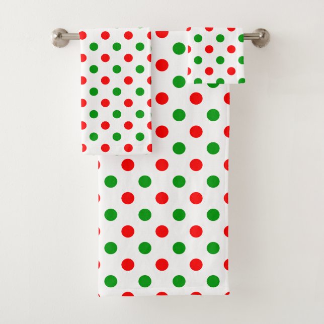 Modèle à pois blancs rouges et verts  (En situation)