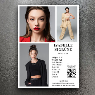 Modèle Acteur 3 Carte photo Comp Modèle blanc QR