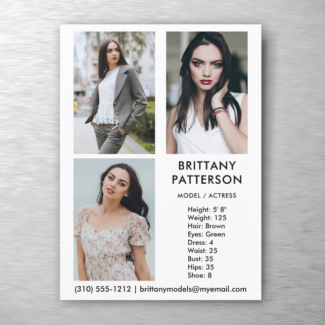 Modèle Acteur 3 Photo Pro Carte Comp Blanc (Available in high quality print or digital download for quick messaging, email or self printing.)