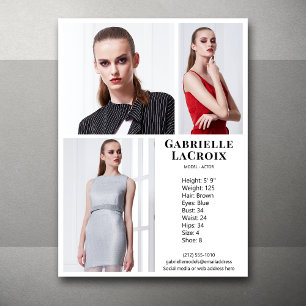 Modèle Acteur 3 Photo Pro Modèle Carte Comp Blanc