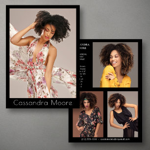 Modèle Acteur 4 Photo Deux Côtés Modèle Carte Comp