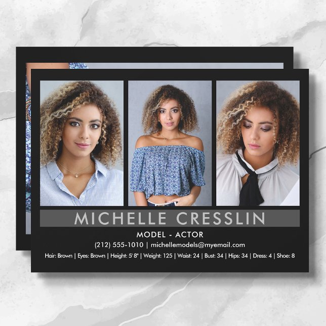 Modèle Acteur 5.5x7.5 Carte Comp Zed 3 Photo Retou (Available in high quality print or digital download for quick messaging, email or self printing.)